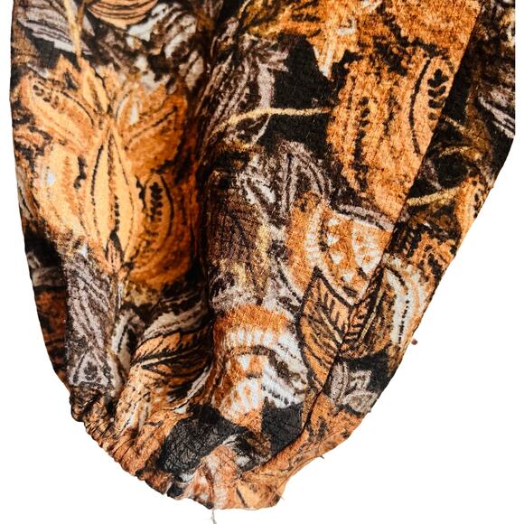 Jane and Delancey Orange Black Brown Peasant Ruffle Blouse Size L Boho Tassels - Picture 4 of 12
